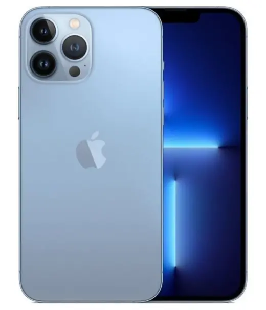 Apple iPhone 13 Pro in blue color showcasing its sleek design and camera features