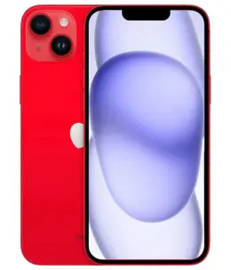 Apple iPhone 14 in red color showcasing its sleek design and vibrant display