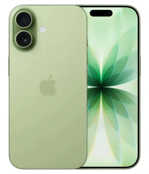 Apple iPhone 17 in green color showcasing dual cameras and vibrant display