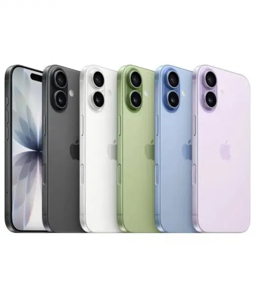 Apple iPhone 17 models in various colors including black, white, green, blue, and purple.