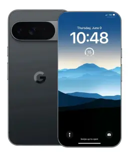 Google Pixel 11 Pro XL smartphone displaying a mountain landscape wallpaper and time.