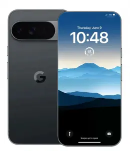 Google Pixel 11 Pro XL smartphone displaying a mountain landscape wallpaper and time.