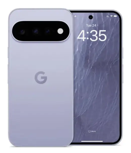 Google Pixel 11 smartphone displaying time and sleek design with rear camera setup.
