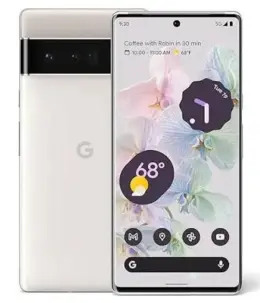Google Pixel 6 Pro smartphone showcasing its display and rear design.