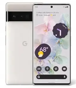 Google Pixel 6 Pro smartphone showcasing its display and rear design.