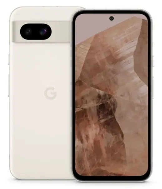 Google Pixel 8a smartphone showcasing its sleek design and display