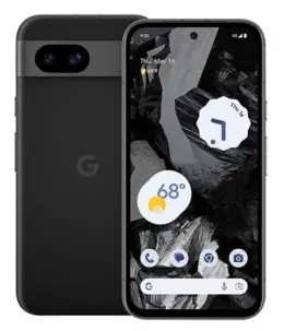 Google Pixel 8a smartphone displaying a sleek design and user interface.