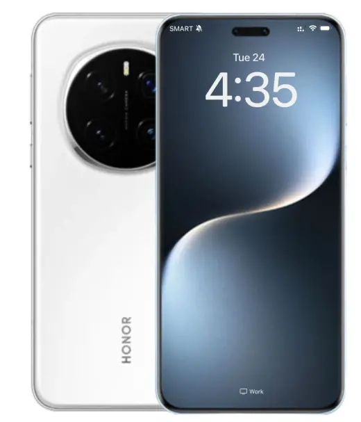 Honor Magic 7 Pro smartphone showcasing front and back design.