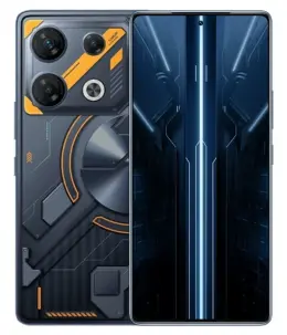 Infinix GT 20 Pro smartphone showcasing a sleek design with dual cameras and a futuristic interface.