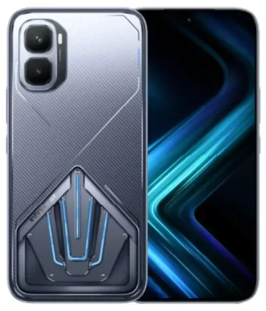 Infinix GT 50 Pro smartphone showcasing a sleek design with dual cameras and a vibrant display.