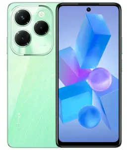 Infinix Hot 40 smartphone in mint green with triple camera and vibrant display