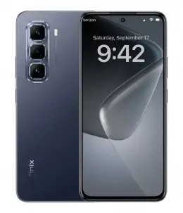 Infinix Hot 50 Pro smartphone with triple camera setup and Verizon network display
