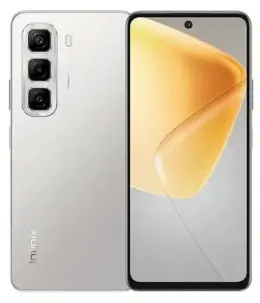 Infinix Hot 60 Pro smartphone showcasing its sleek design and triple camera setup.