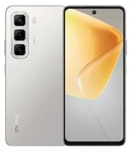 Infinix Hot 60 Pro smartphone showcasing its sleek design and triple camera setup.