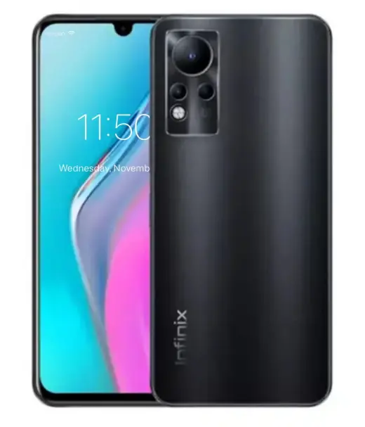 Infinix Note 11 smartphone showcasing front and back design