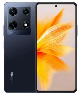 Infinix Note 30 Pro smartphone showcasing a sleek design and triple camera setup.