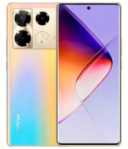 Infinix Note 40 Pro smartphone with gradient design and triple camera setup