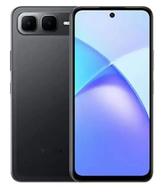 Infinix Smart 10 Plus smartphone with dual rear cameras and vibrant display