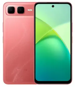 Infinix Smart 10 Plus smartphone in pink color with dual rear cameras and vibrant display
