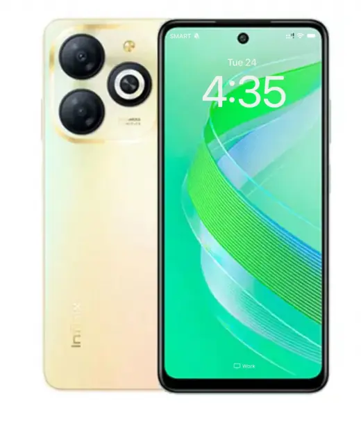 Infinix Smart 8 Pro smartphone showcasing its design and display