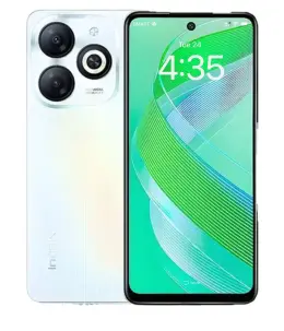 Infinix Smart 8 Pro smartphone with dual cameras and vibrant display