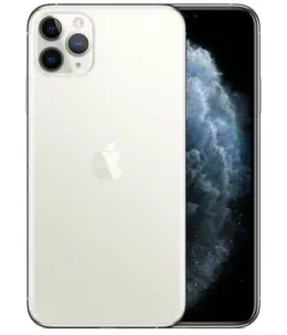 Apple iPhone 11 Pro Max in silver with triple camera and display