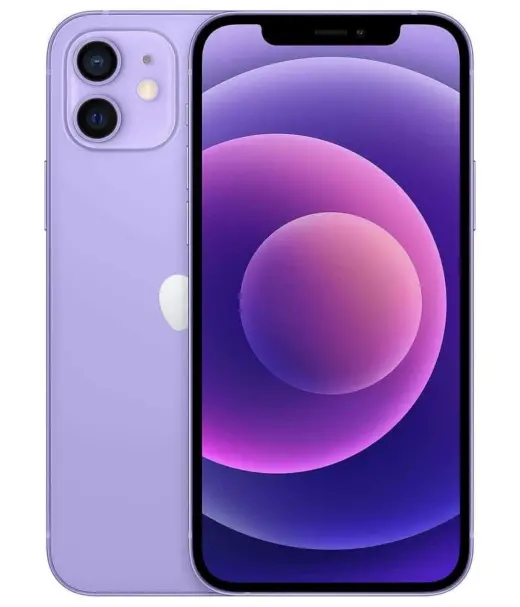 Apple iPhone 12 in purple color showcasing its sleek design and vibrant display