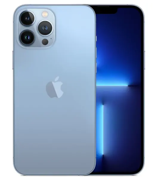 Apple iPhone 13 Pro Max in blue color with triple camera setup