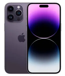 iPhone 14 Pro Max in deep purple with vibrant display