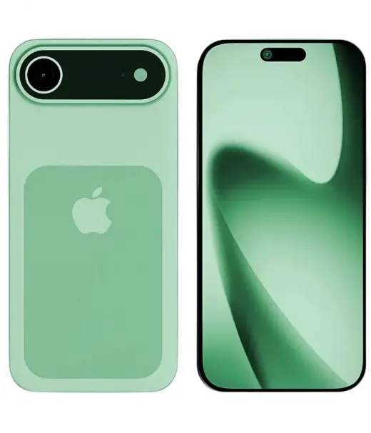 Mint green iPhone 18 Air 2 showcasing back and front designs