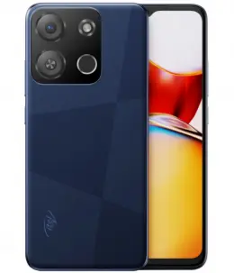 Itel A05s smartphone showcasing dual rear cameras and vibrant display