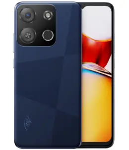 Itel A05s smartphone showcasing dual rear cameras and vibrant display