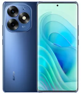 Itel S23 Plus smartphone in blue color with triple camera setup