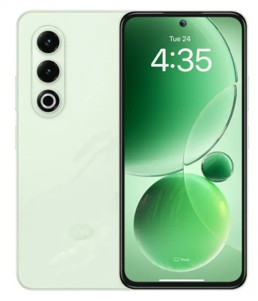itel S25 smartphone with green display and triple camera setup