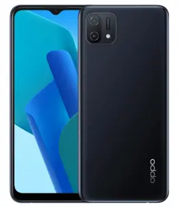 Oppo A16K smartphone in black color showcasing its design and display