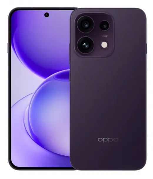 Oppo Reno 16 smartphone in purple color with dual camera setup