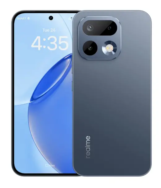 Realme 16 Pro smartphone showcasing its sleek design and dual-camera setup