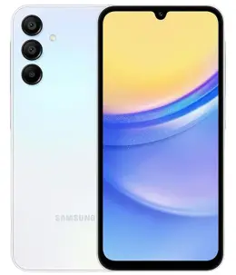 Samsung A25 smartphone showcasing its sleek design and vibrant display.