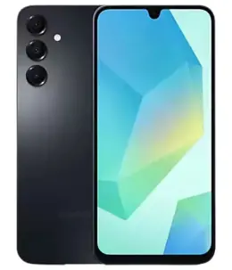 Samsung Galaxy A16 smartphone with a vibrant display and triple camera setup