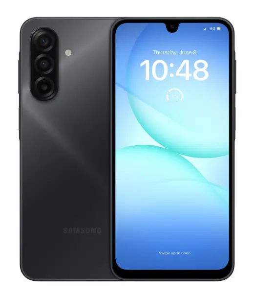Samsung Galaxy A17 smartphone with a sleek design and vibrant display