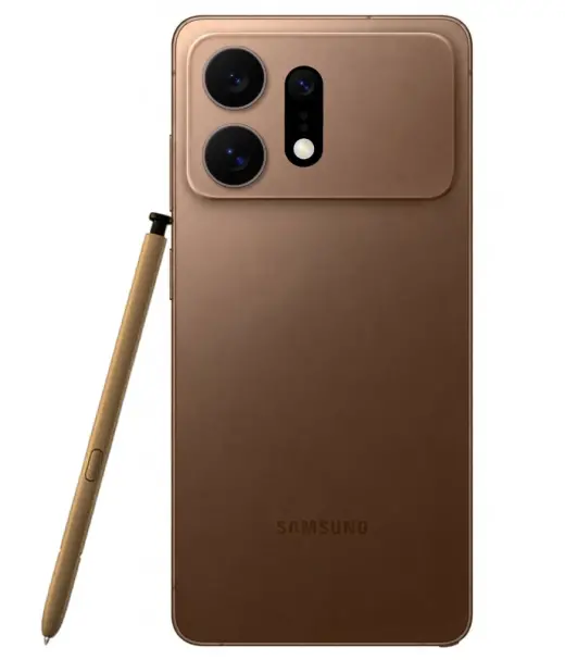 Samsung Galaxy S27 Ultra smartphone in bronze color with S Pen
