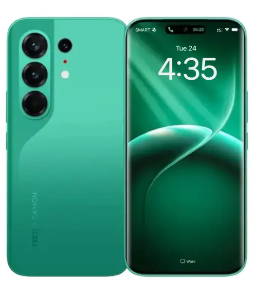 Tecno Camon 50 Pro smartphone in green color with triple camera setup