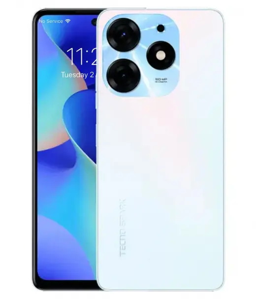 Tecno Spark 10 Pro smartphone showcasing its sleek design and triple camera setup.