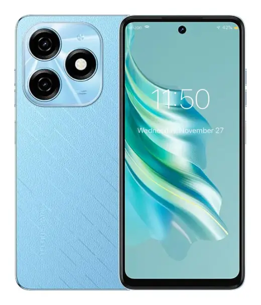 Tecno Spark 20 smartphone with blue back and triple camera setup