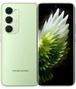 Tecno Spark 40 Pro Plus smartphone in mint green with triple camera setup