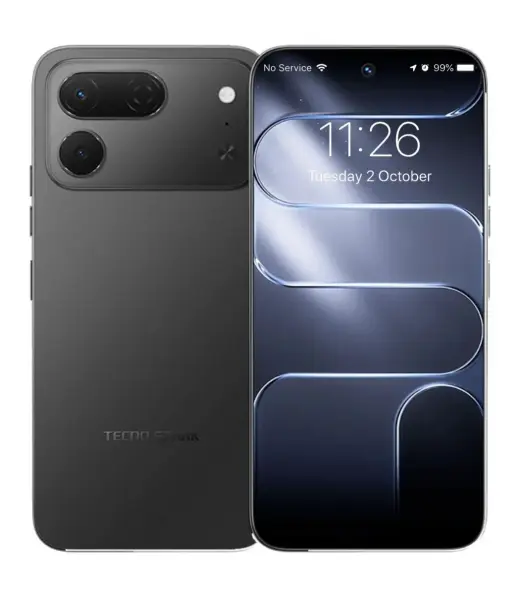 Tecno Spark 50 Pro smartphone showcasing front and back design