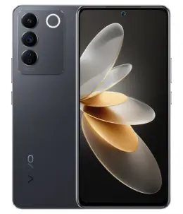 Vivo V27e smartphone showcasing sleek design and triple camera setup