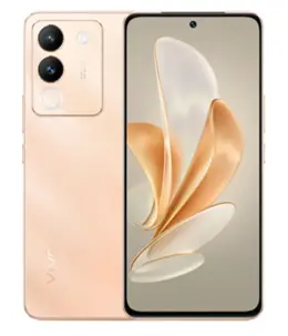 Vivo V29e smartphone in peach color with dual rear cameras and a sleek design