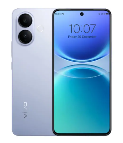 Vivo V70 Lite smartphone showcasing dual cameras and vibrant display
