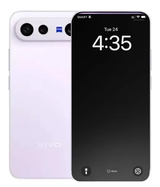 Vivo X300 FE smartphone displaying time and features on screen